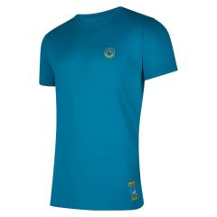 La Sportiva Climbing on the Moon T-Shirt M - Turchese/Giallo