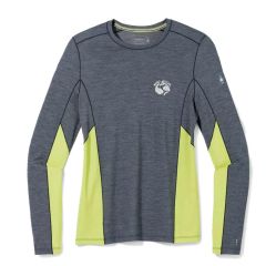 Smartwool BF M Merino Sport LS Crew - Charcoal Heather/Dark Citron