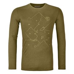 Ortovox 185 Merino Tangram LS M Langarm-Shirt - Green Moss